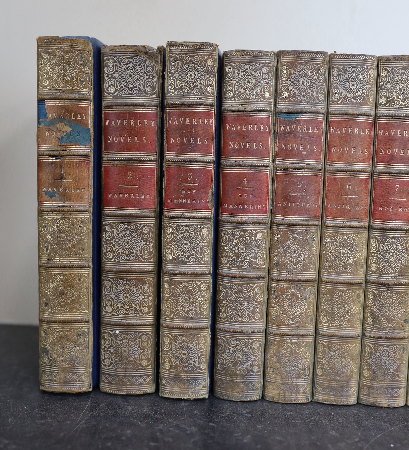 Scott, Sir Walter - The Waverley Novels, 48 vols, 8vo, half calf with marbled boards, A & C. Black, Edinburgh, 1879